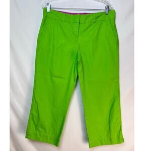 Lilly Pulitzer Green Cropped Chino Vacation Summer Preppy Cruise Pants - Size 10